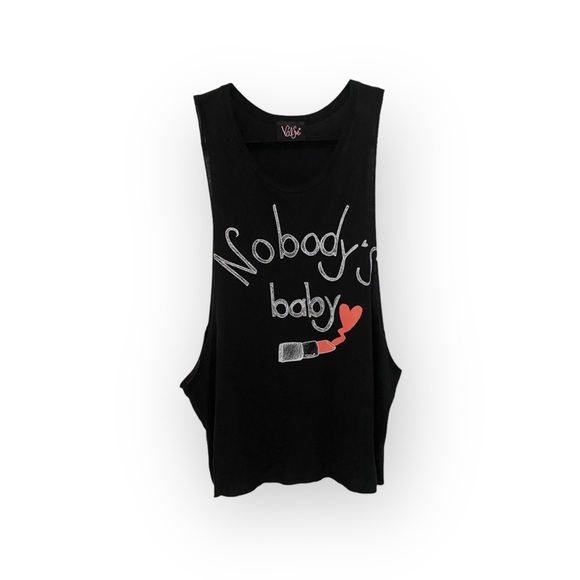 HTF: Valfre ☻ Nobody’s Baby Muscle Tee ☻ Hand Drawn Art Indie Designer ☻︎ Black - Picture 6 of 16